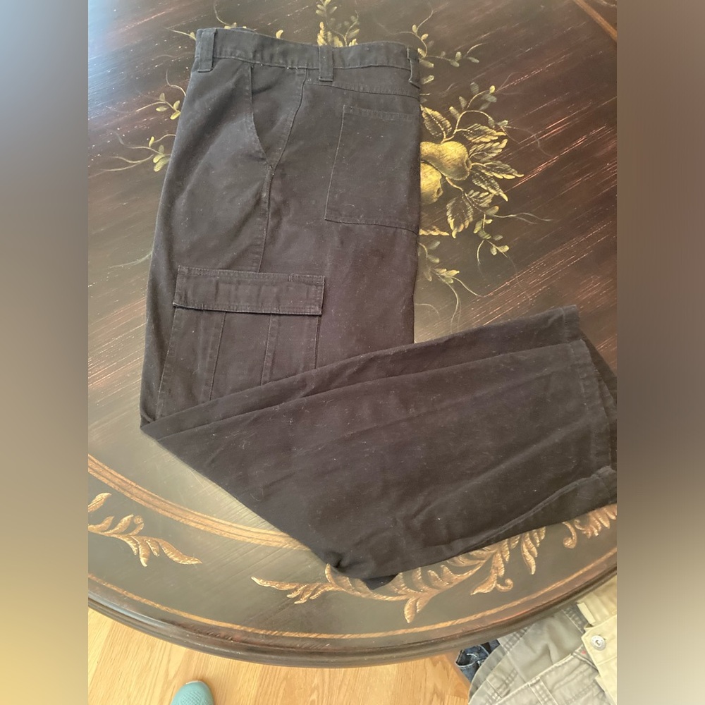 Mens Wrangler athletics black casual cargo pants 42x32